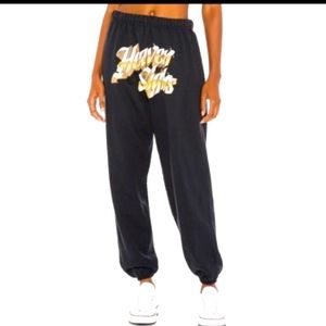 brand new BOYS LIE “HEAVEN SIGHS” gold print on black cozy sweatpants